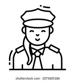police icon, single avatar vector illustration