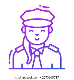 icono policial, ilustración de un solo avatar vectorial