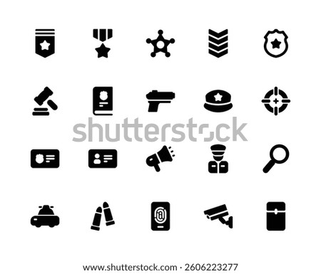 Police Icon Theme with Black Fill Icon Style.