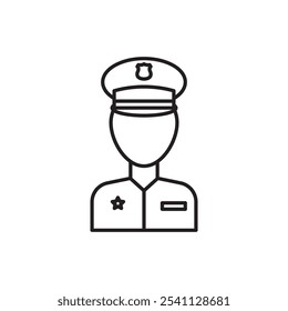 Police icon Thin line flat illustration