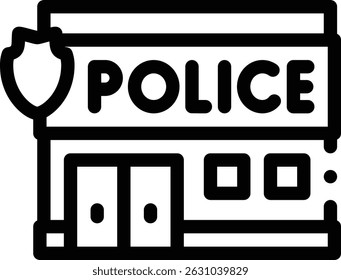 police icon. Thin Linear Style Design Isolated On White Background