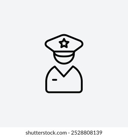 Police icon in tree different line stroke sizes.