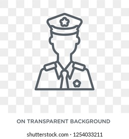 Police icon. Trendy flat vector Police icon on transparent background from law and justice collection. High quality filled Police symbol use for web and mobile