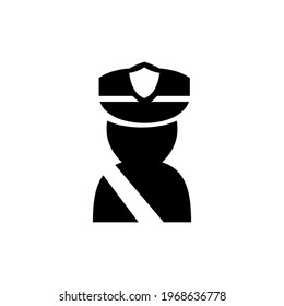 Police icon vector, Black police icon isolated on white background