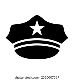 Police icon vector. Police cap illustration sign. Law symbol. Justice logo.