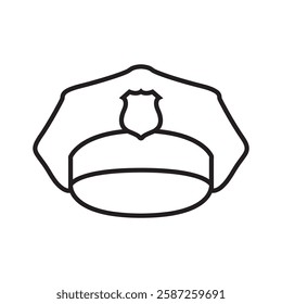 Police icon vector. Police cap illustration sign. Police uniform symbol or logo.