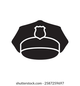 Police icon vector. Police cap illustration sign. Police uniform symbol or logo.