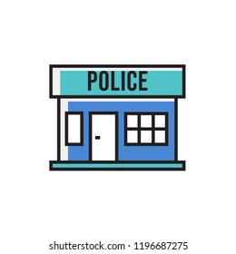 police icon vector design. filled outline style