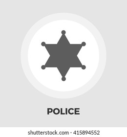 Police icon vector. Flat icon isolated on the white background. Editable EPS file. Vector illustration.