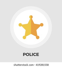 Police icon vector. Flat icon isolated on the white background. Editable EPS file. Vector illustration.