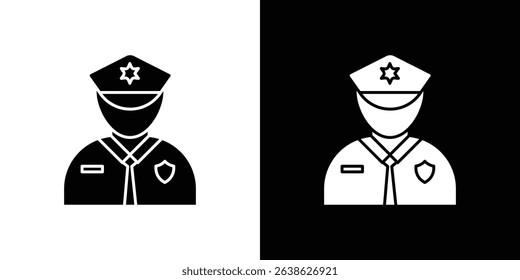 Police icon Vector in flat style. Collection silhouettes