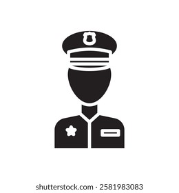 Police icon Vector flat thin line illustration