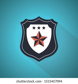 Police icon vector illustration flat design. Blue Theme Concept