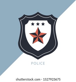 Police icon vector illustration flat design. Concept of flat icon