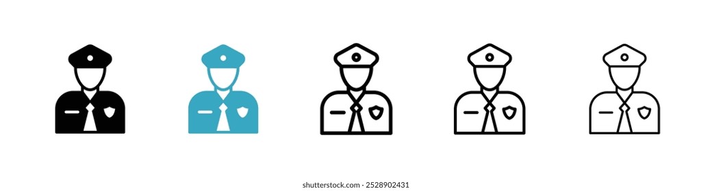 Police icon vector illustration set