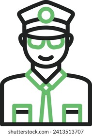 Imagen vectorial de icono policial. Adecuado para aplicaciones web móviles y medios de impresión.