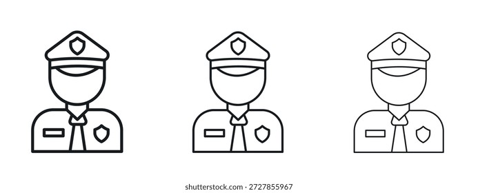 Ícone de polícia vetor Logo Design Template. Gráficos de Traçado editáveis.