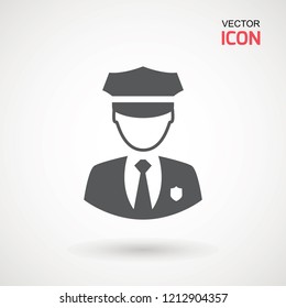 Police Icon vector. Policeman Officer avatar illustration. Soldier icon. Element of war and piece. Signs and symbol for websites, web design, mobile app on white background