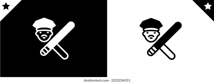 Police Icon vector. Policeman Officer avatar illustration. Element of war and piece. Signs and symbol for websites, web design, mobile app on white background