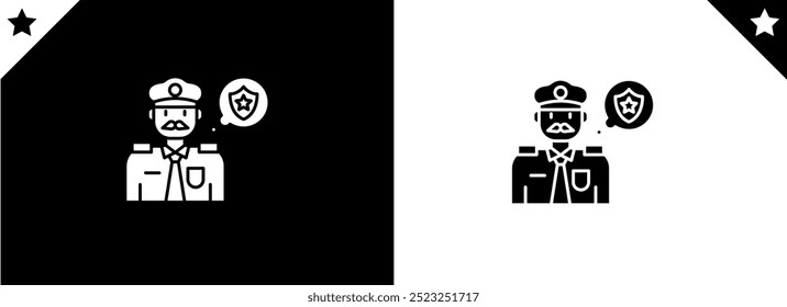 Police Icon vector. Policeman Officer avatar illustration. Element of war and piece. Signs and symbol for websites, web design, mobile app on color background