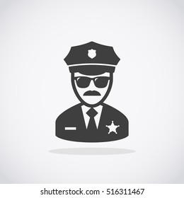 Police Icon vector. Policeman Officer avatar illustration