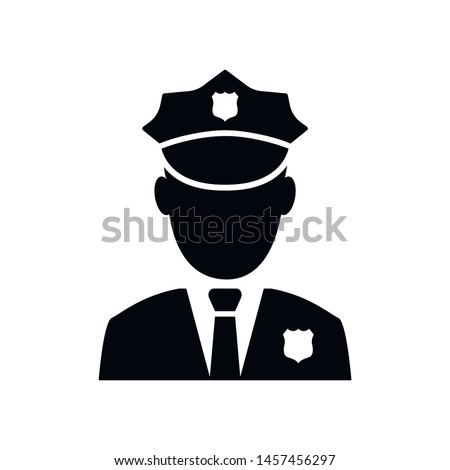 Police Icon vector. Policeman Officer avatar illustration. Element of war and piece. Signs and symbol for websites, web design, mobile app on white background