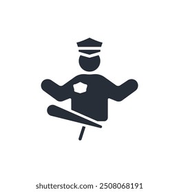 Police icon. vector.Editable stroke.linear style sign for use web design,logo.Symbol illustration.