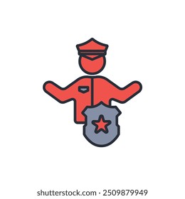 Police icon. vector.Editable stroke.linear style sign for use web design,logo.Symbol illustration.