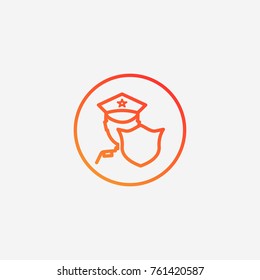 Police icon.gradient illustration isolated vector sign symbol