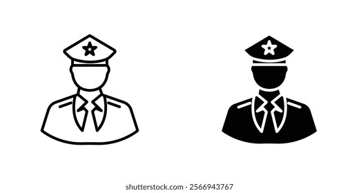 Police icons. black and white vector set.