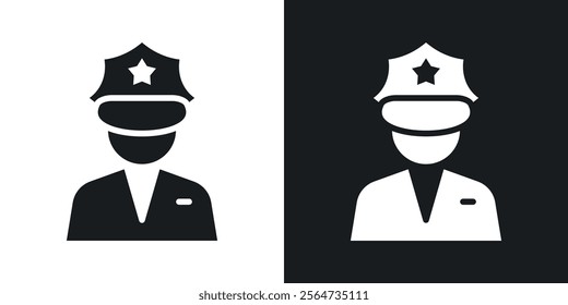 Police icons in flat syle