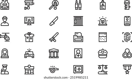 Police icons High-Quality Vector Icons Collection with Editable Stroke. Ideal for Professional and Creative Projects.