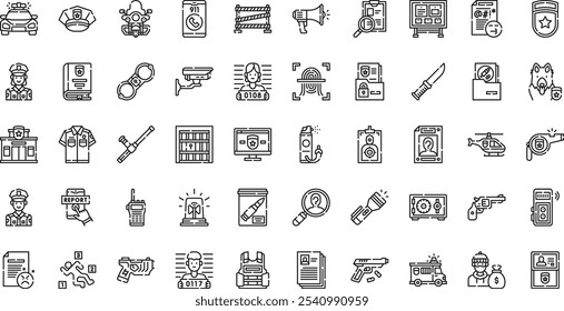 Police icons . High-Quality Vector Icons Collection with Editable Stroke. Ideal for Professional and Creative Projects.