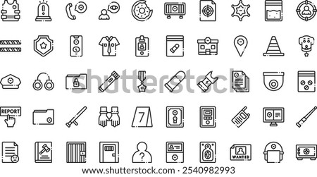 Police icons . High-Quality Vector Icons Collection with Editable Stroke. Ideal for Professional and Creative Projects.