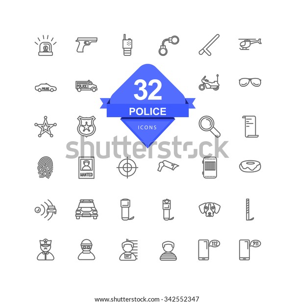 Police Icons ( Line Icons\
)