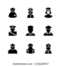 police icons or logos isolated sign symbol vector illustrations - Collection of high quality black style vector icons
