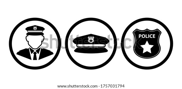 police icons on white\
background