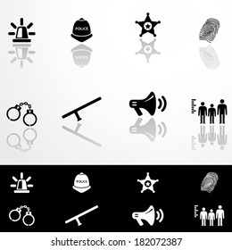 Police icons set
