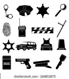 Police icons set