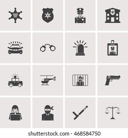 police icons set