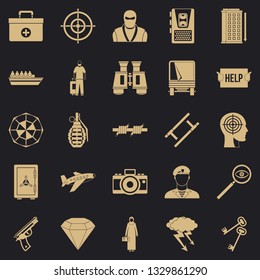 Police icons set. Simple set of 25 police icons for web for any design