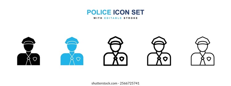 Police icons vector collection pack.