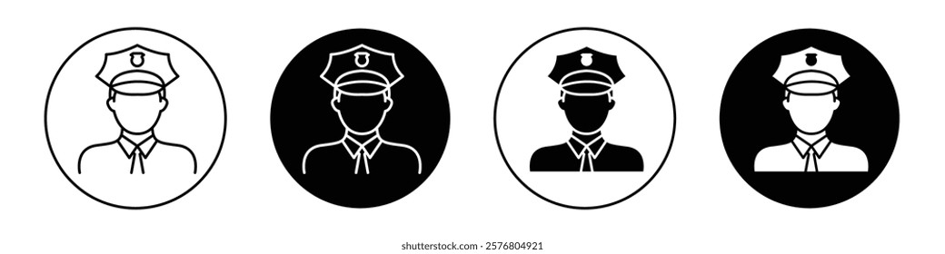 Police icons vector pack for web designs