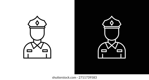 Polizeisymbole, Vektorsymbol mit bearbeitbaren Strichlinien für Webdesigns