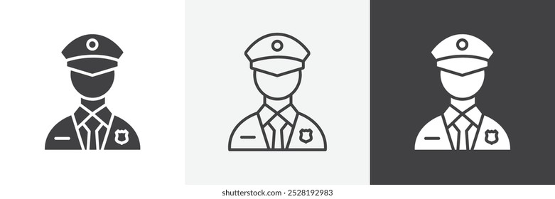 Police icon.Trendy modern flat linear vector illustration on white background.