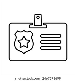 Police ID Card Icon Line Vector graphics