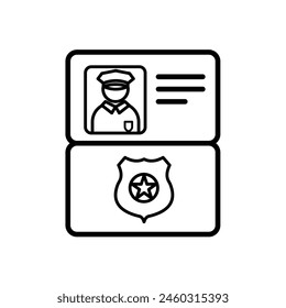 Polizeiausweis - Symbol für Vektorgrafik	