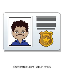 Police ID icon cartoon vector. Detective card. Officer identification