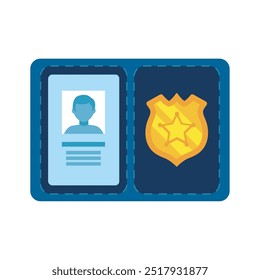 ícone de insígnia de id de polícia isolado