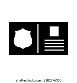 Polizei-Identifizierungssymbol, schwarz. Geeignet für Website-, Content Design-, Poster-, Banner- oder Videobearbeitung